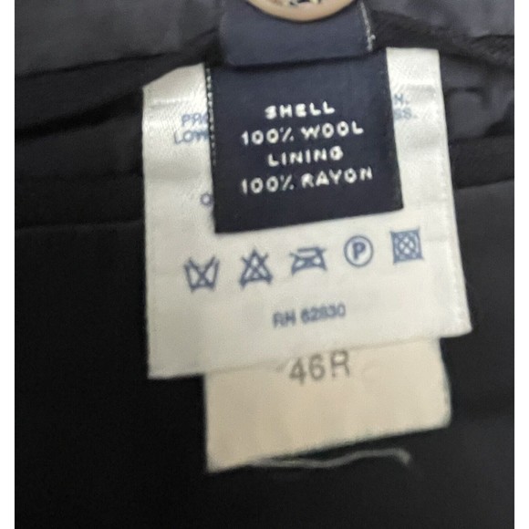 Lands End Mens Navy Blue 100% Wool Two Gold Button Blazer Sz 46R - Picture 7 of 11